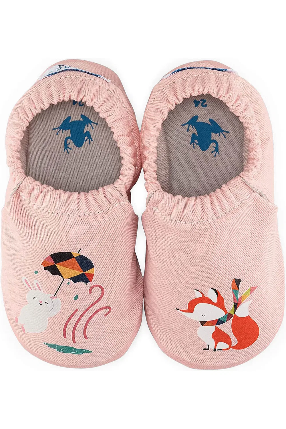 Детские туфли слипоны на плоской подошве Jack Rabbit Hopfrög Kids, Powder Pink — фото 3