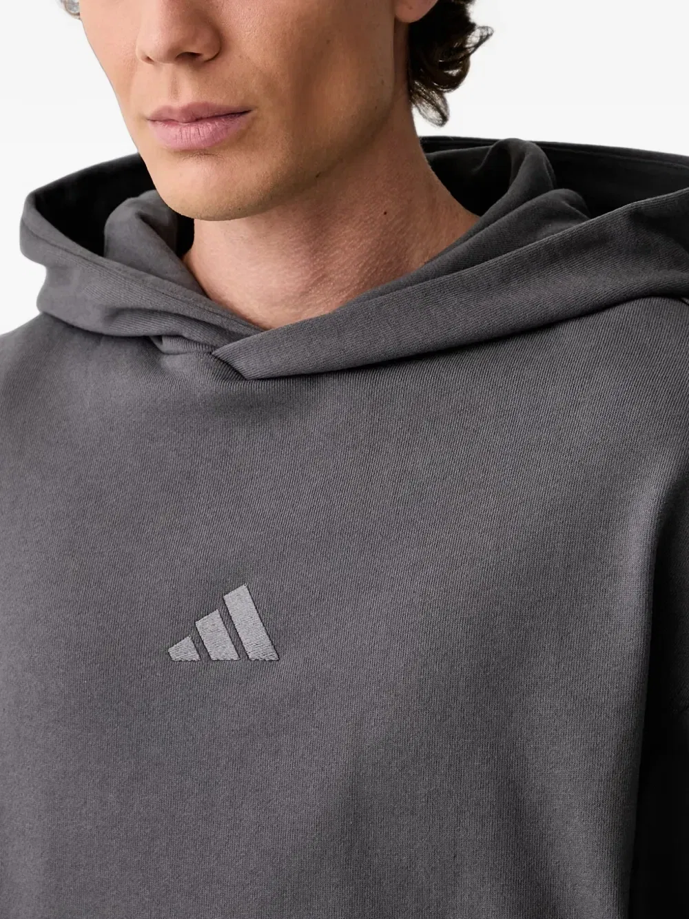 Худи из хлопка Adidas, серый — фото 4