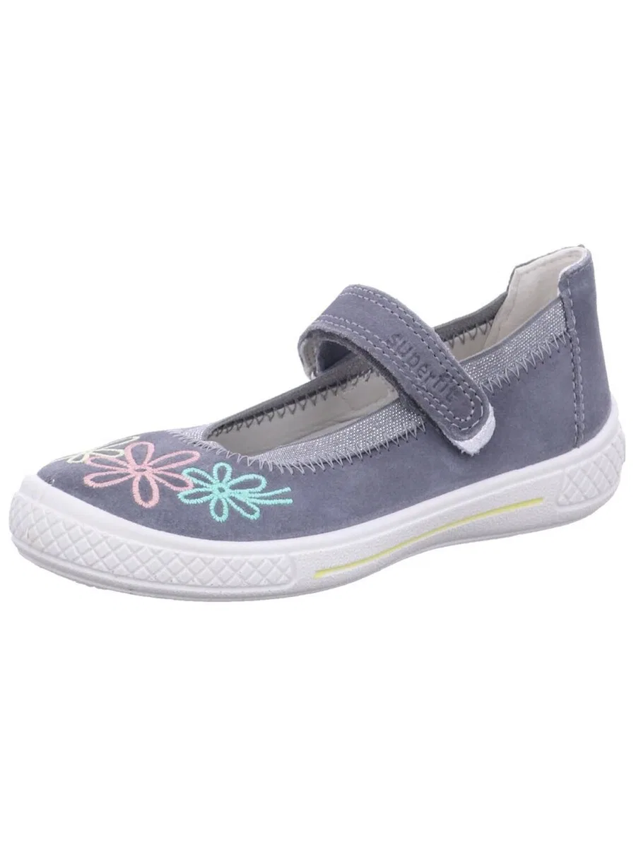 Балетки SUPERFIT 'Ballerina Madchen 1-000095 2500 Echtleder in grau' серого цвета