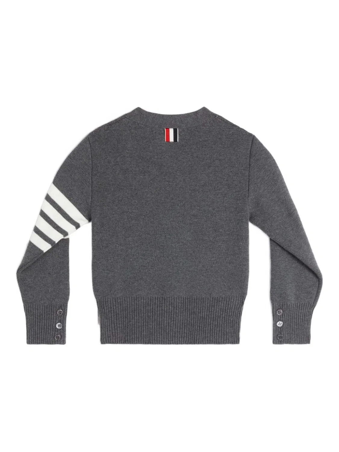 Кардиган с полосатыми рукавами Thom Browne, средний серый — фото 3