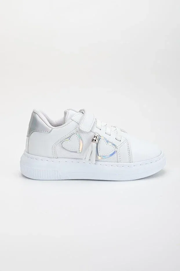 Детские кроссовки для девочек с ортопедической стелькой Dilimler Ayakkabı, White — фото 2