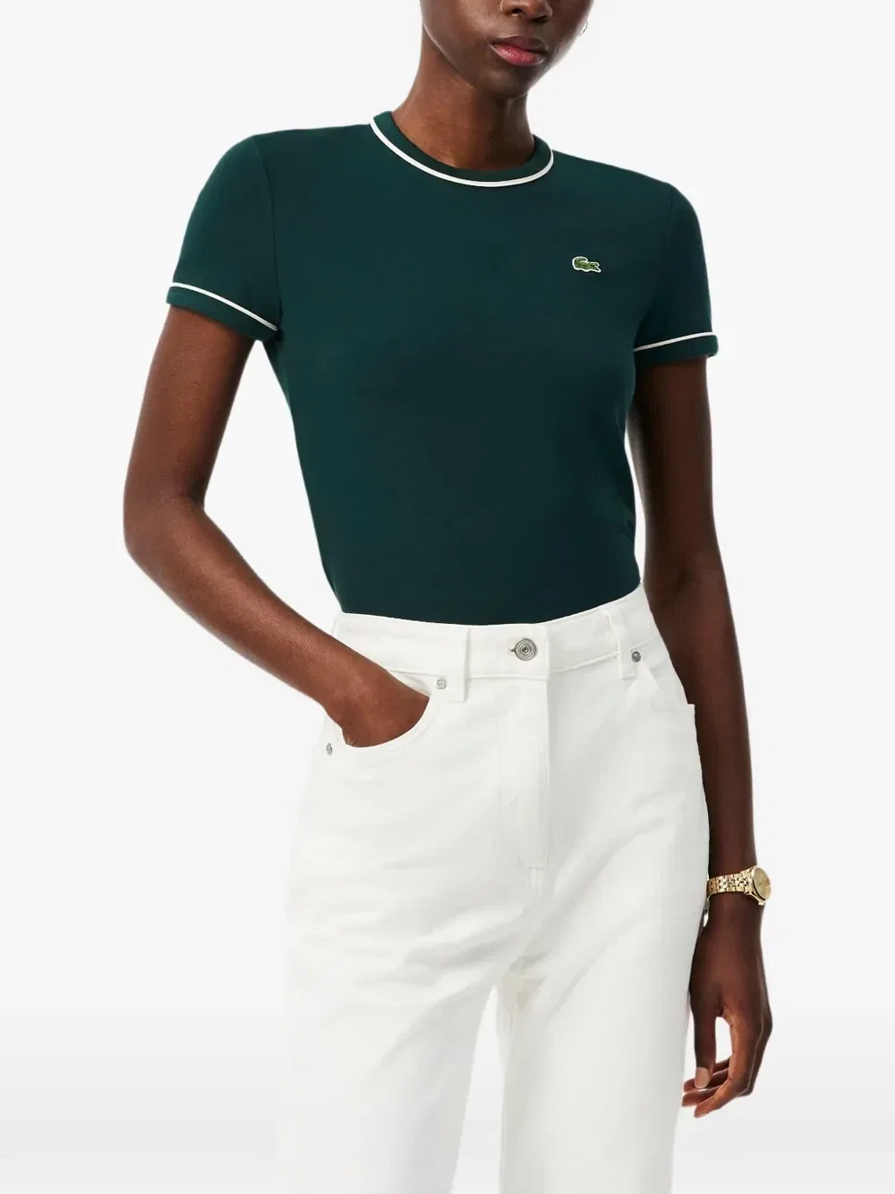 Футболка с нашивкой-логотипом Lacoste, зеленый — фото 2