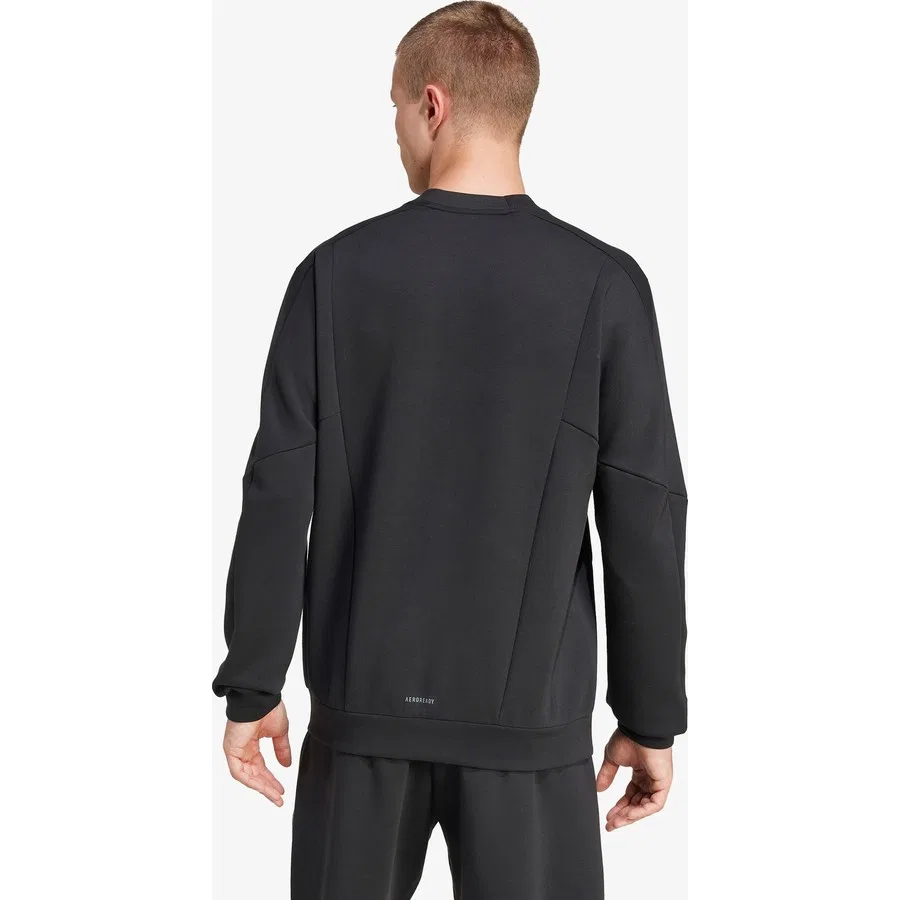 Свитшот мужской с технологией AEROREADY Designed For Training Crew adidas, Черный — фото 2