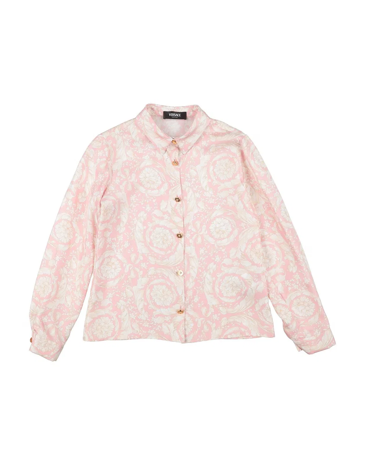 Детская рубашка для девочек с классическим воротником Versace Young, Light Pink