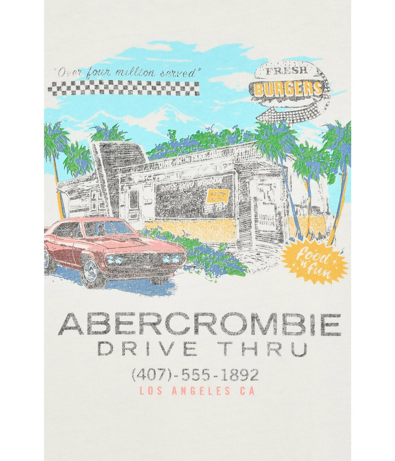 Футболка Fresh Burgers (для маленьких и больших детей) Abercrombie Kids, Jet Stream — фото 3