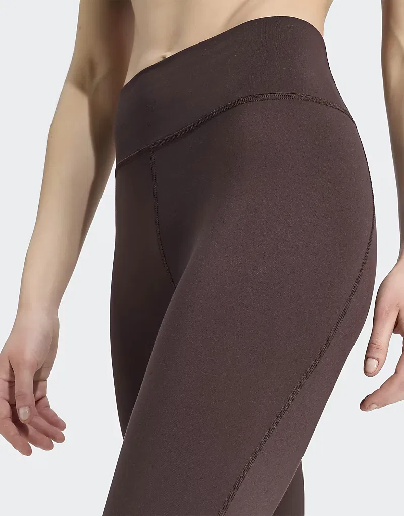 Леггинсы Adidas performance All me essentials полной длины в цвете Аврора Кофе — фото 3