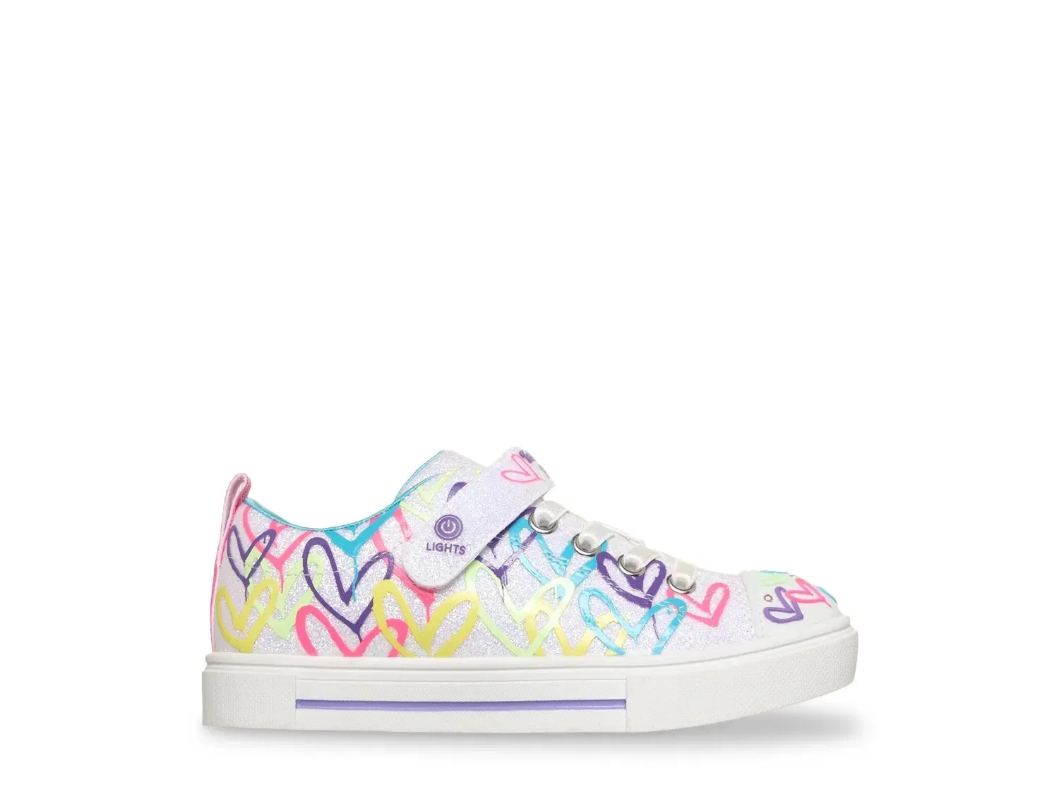 Кроссовки с подсветкой Twinkle Toes x JGoldcrown Twinkle Sparks Love Medley, Skechers, белый/мультиколор — фото 4