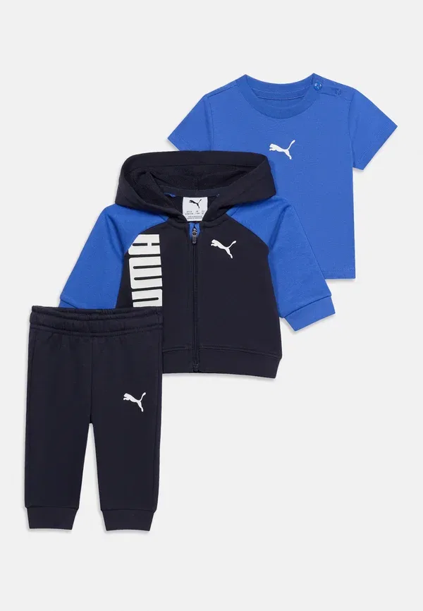 Комплект из худи с капюшоном и брюк с принтом Puma, темно-синий — фото 2