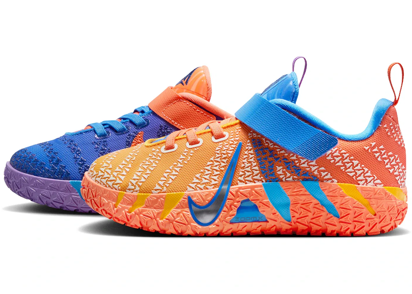 Детские кроссовки для активного отдыха с принтом Nike Ja 3 Nike, Blue Crystal/Metallic Silver/Turf Orange/Midnight Navy/Sundial/Bright Violet — фото 2