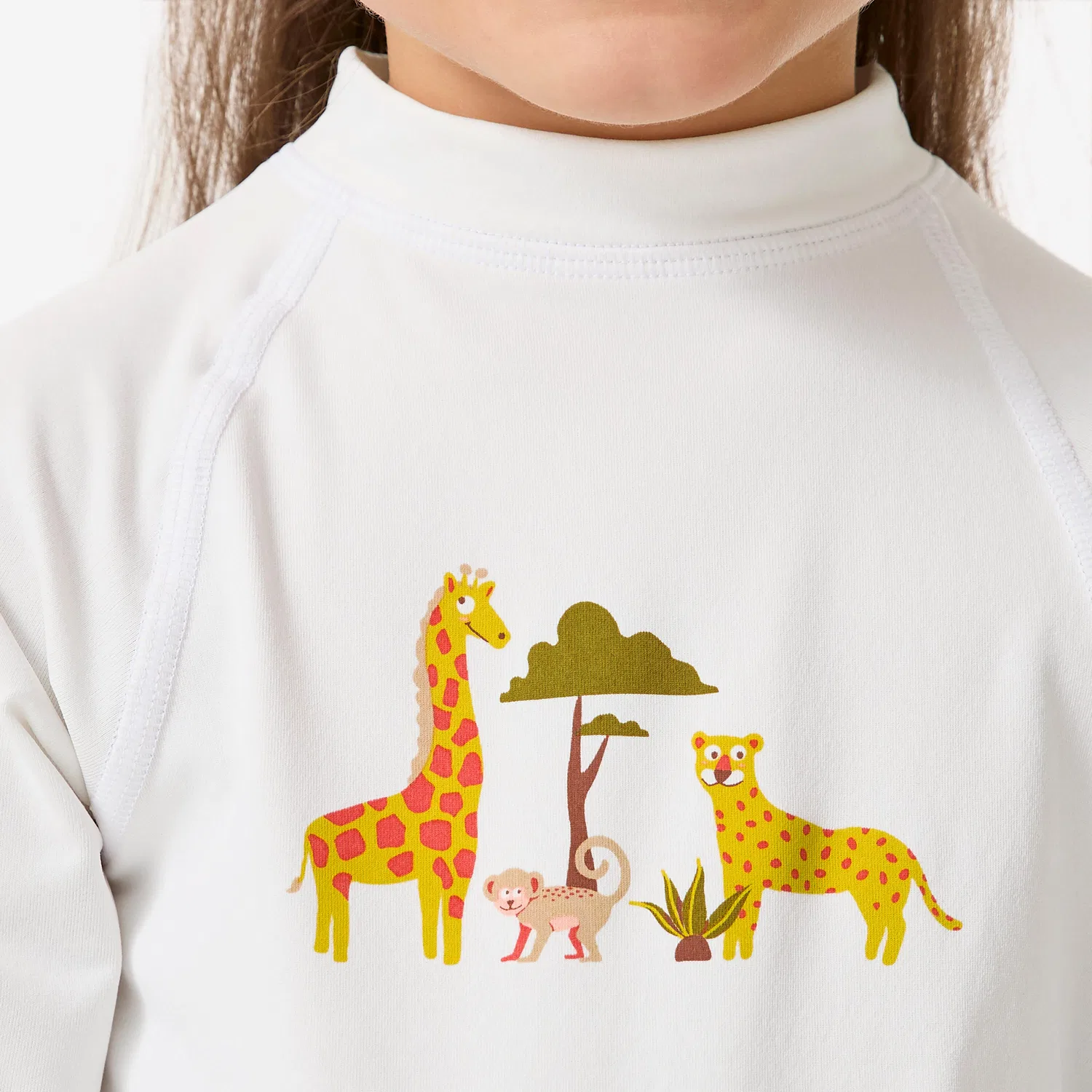 Детская футболка с длинным рукавом UV-Shirt langarm Baby Savanne weiß Decathlon, Ultraweiß — фото 4