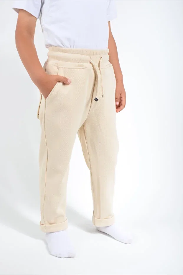 Детские спортивные штаны для мальчиков с карманами Lakos Fabric Kidspitircik, Beige