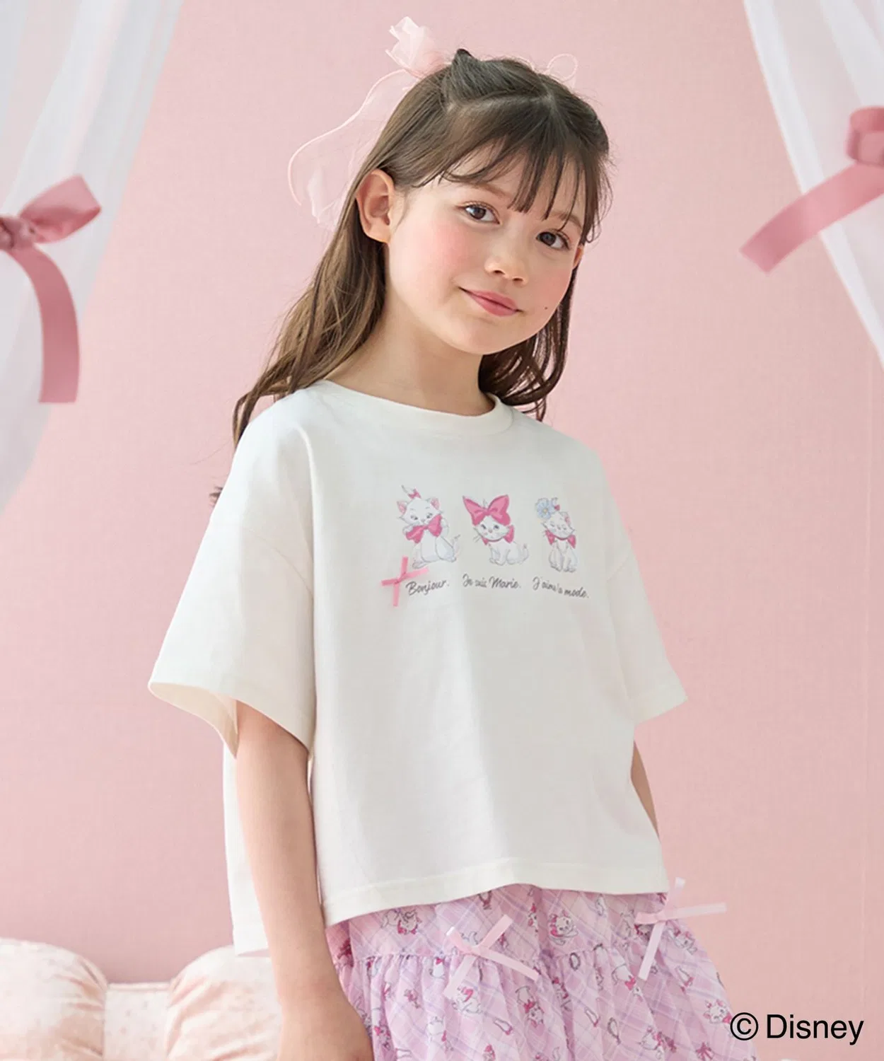 Детская футболка с коротким рукавом и принтом Marie Disney, модель Short Sleeve ANY, Ivory