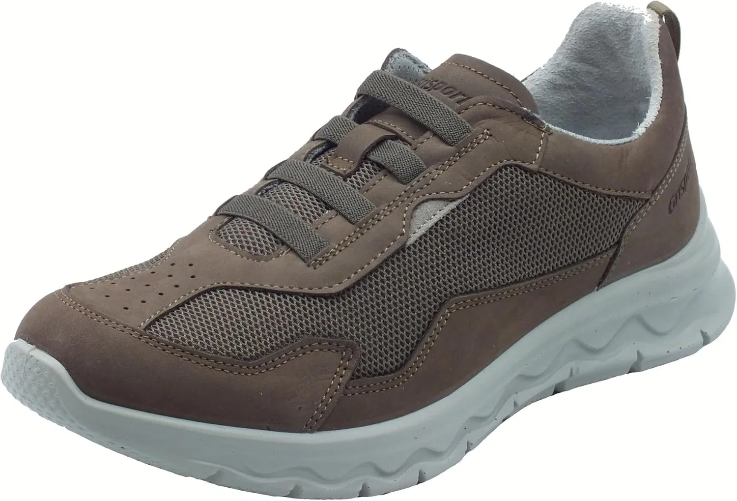 Мужские легкие слипоны Grisport 44518S11T Visone из нубука и ткани, Light Mink