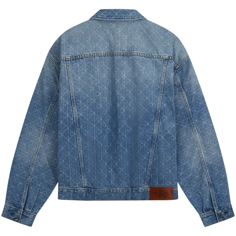 Мужская джинсовая куртка с отложным воротником Calvin Klein, EQC Denim Blue — фото 3
