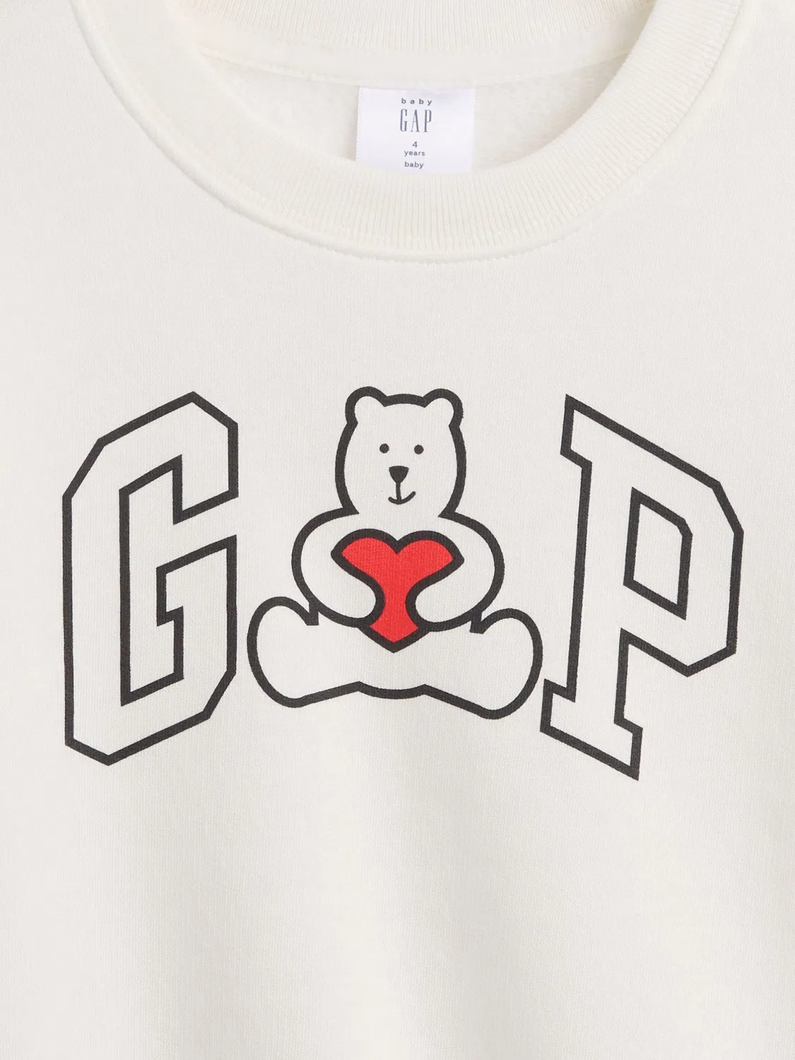 Свитшот с логотипом Relaxed Crew Neck Gap, белый — фото 3