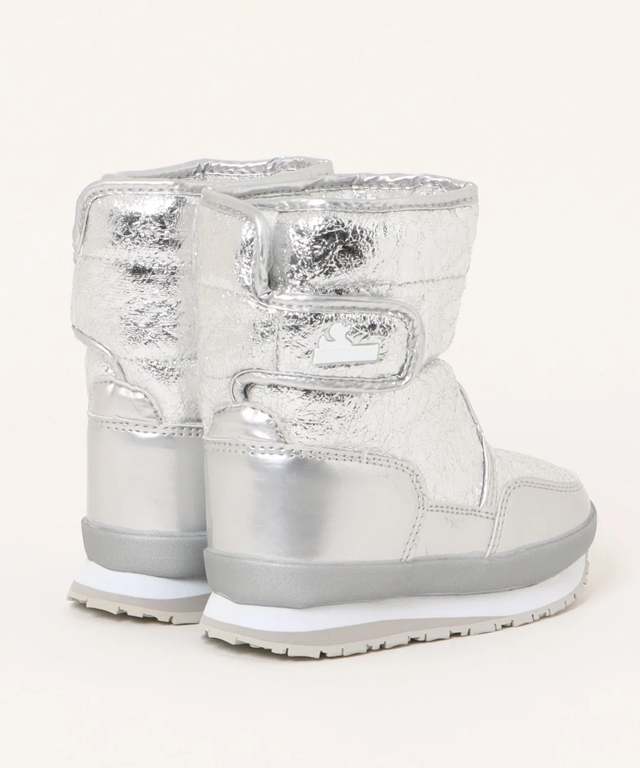Детские ботинки с принтом утки Rubberduck Snowjogger Cracked Metallic Wonder apartment, Silver — фото 2