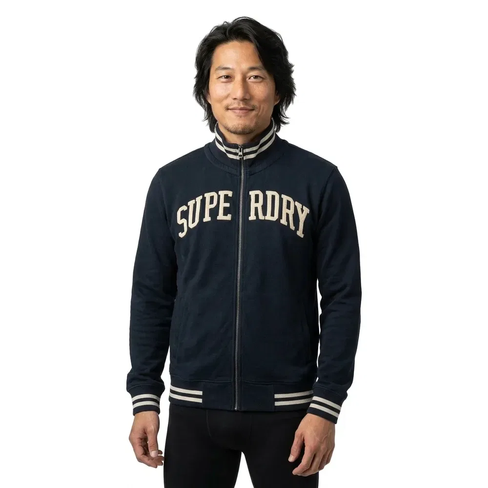 Худи на молнии Vintage Athletic Track Superdry, синий — фото 3