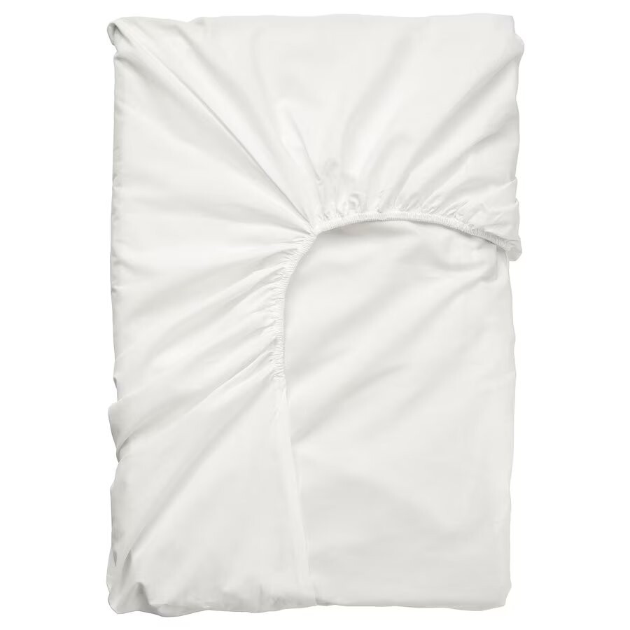 Простыня на резинке для наматрасника Ikea Ullvide, 180x200 см, белый