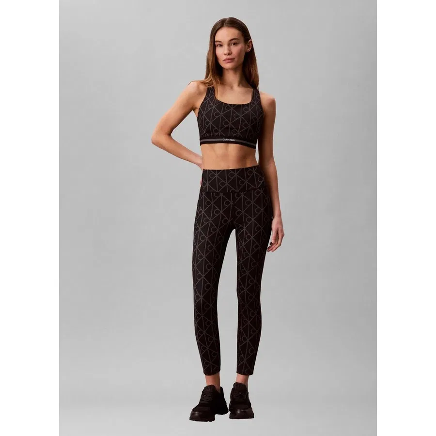 Спортивный бюстгальтер с принтом Icon Sport Medium Support Bra Calvin Klein, Черный