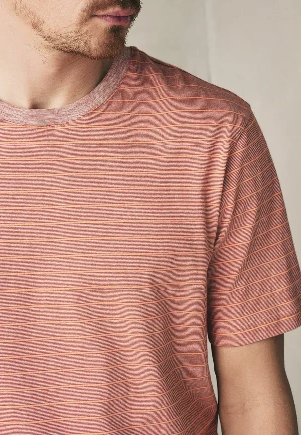 Пижамный комплект из хлопка Regular Fit Stripe Short Sleeve Set Next, Orange, оранжевый
