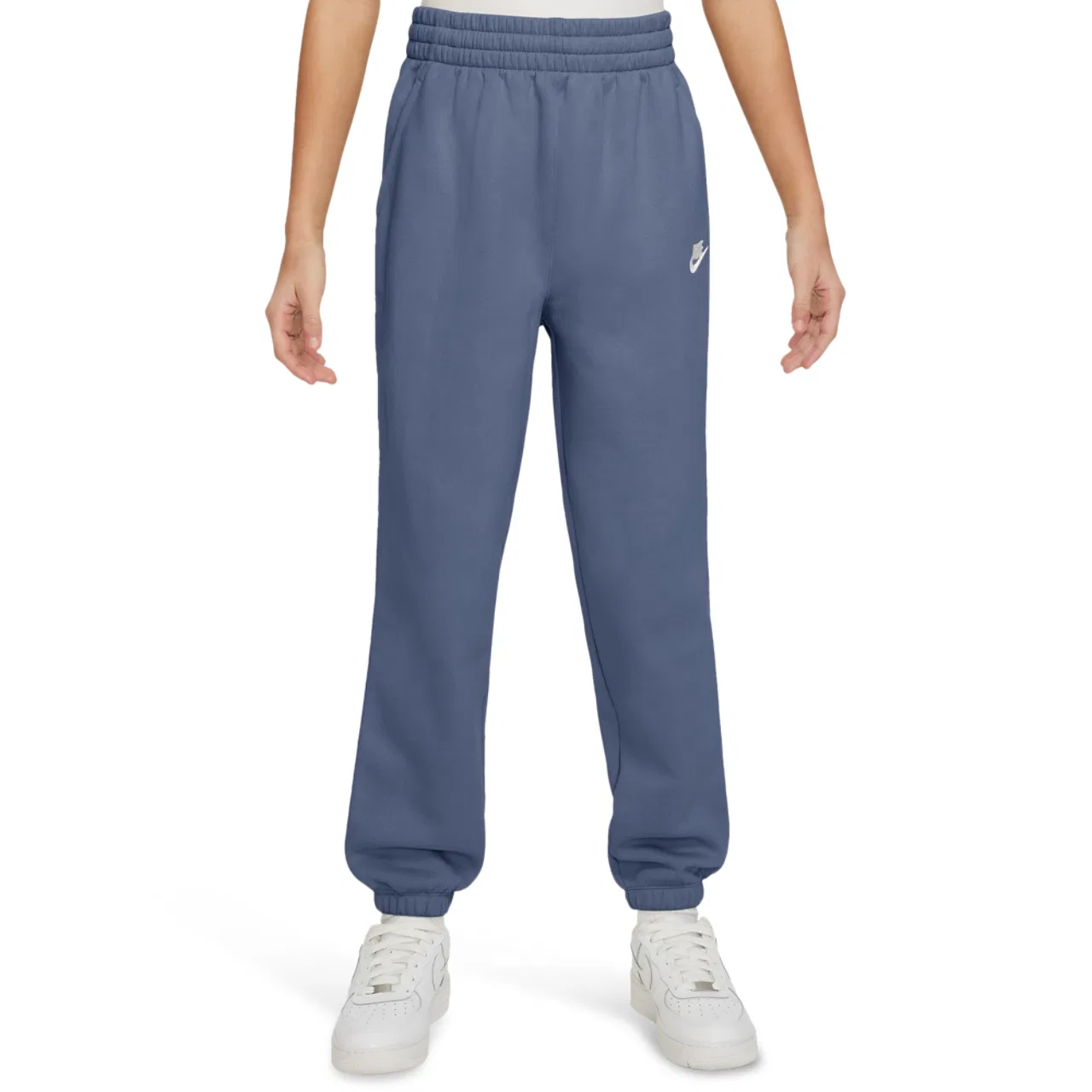 Спортивные брюки для девочек Club LBR Oversized Fleece Nike, цвет World Indigo/White