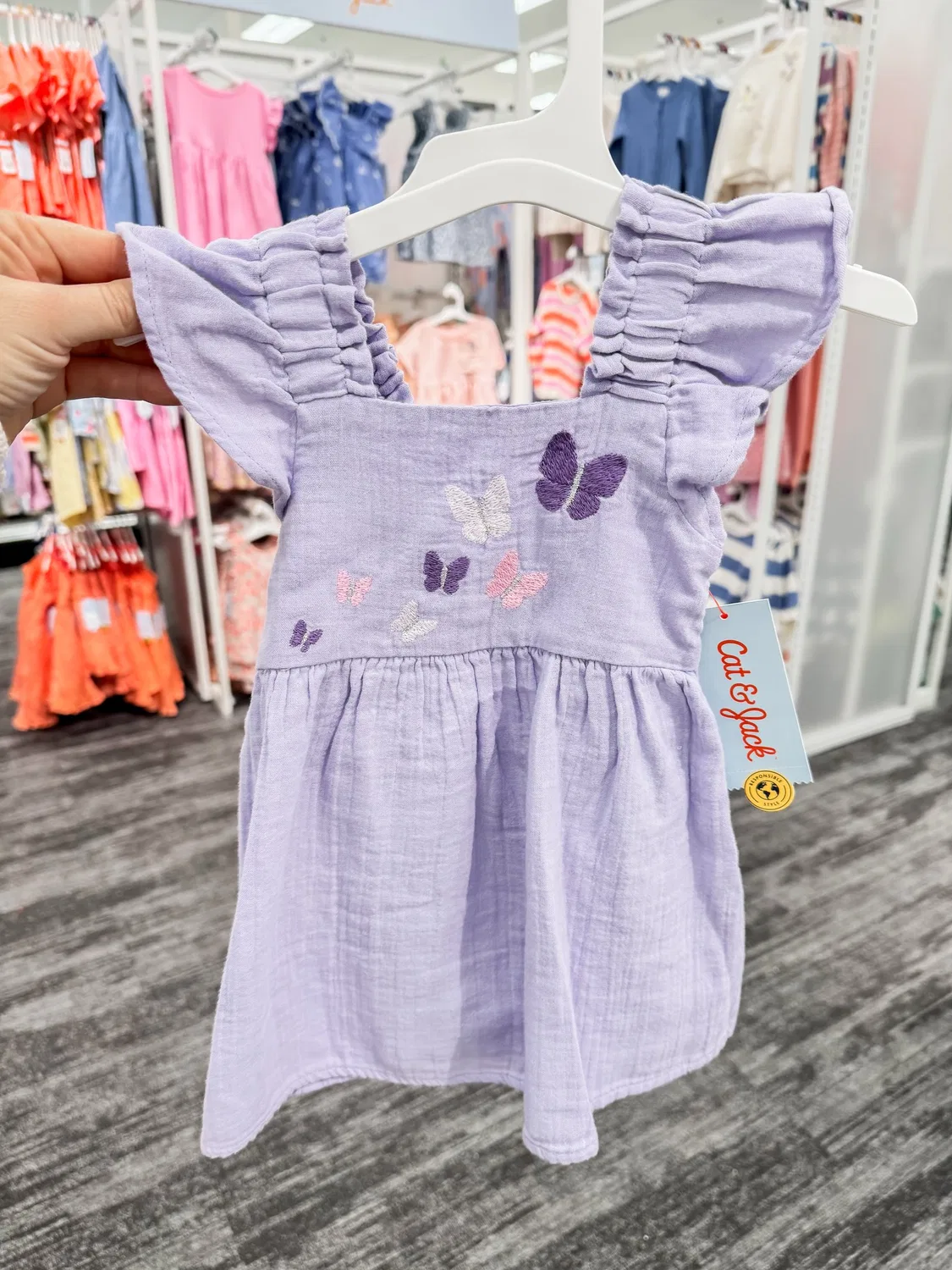 Детское платье для девочек с вышивкой Tulip Embroidered Woven Gauze INFANT/TODDLER GIRL, Cream — фото 4