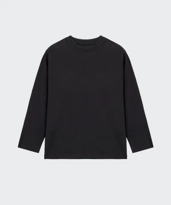 Футболка с длинным рукавом UV Protection Relaxed Crew Neck, Musinsa Standard Kids, черный — фото 3