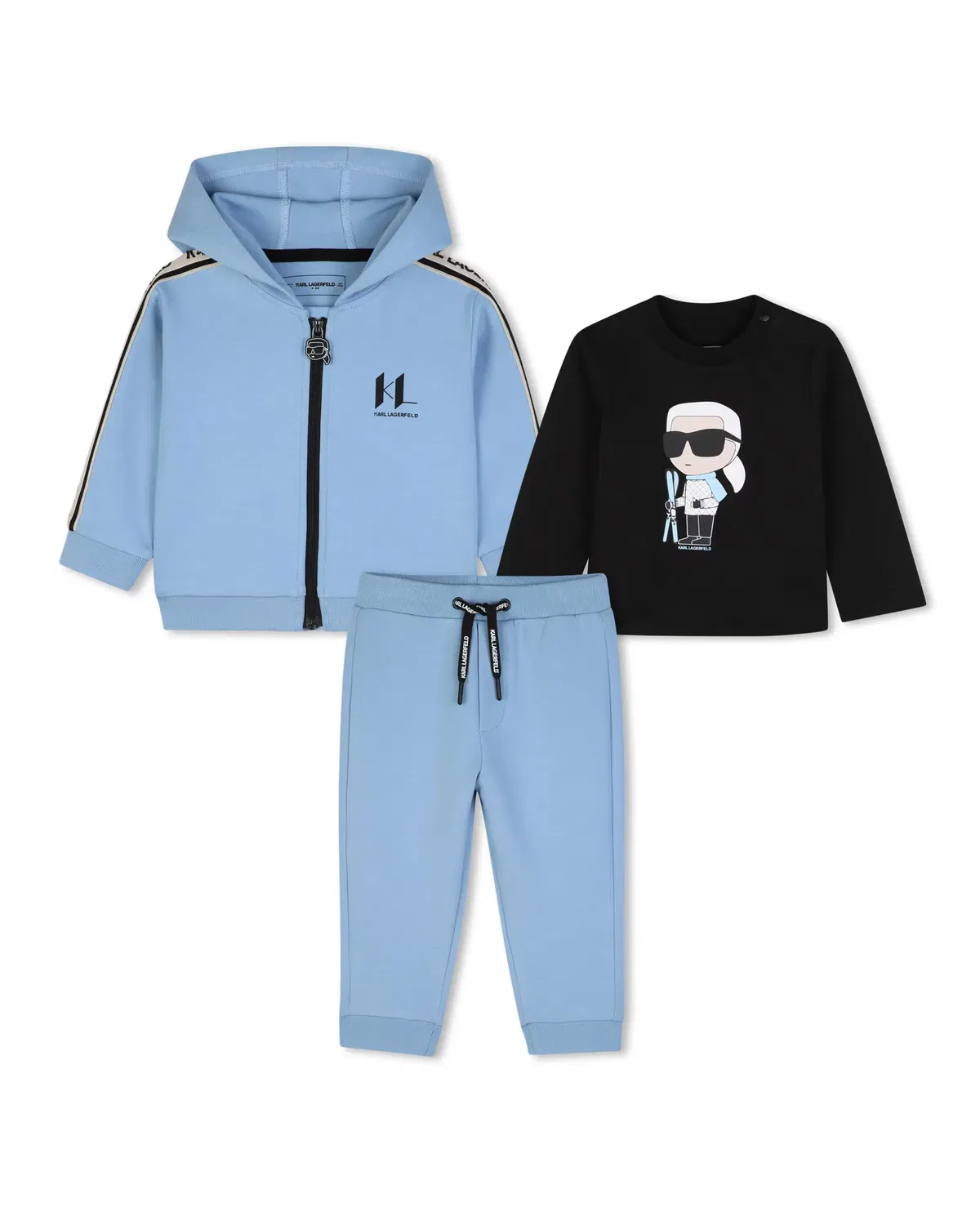 Детский комплект для мальчиков с принтом Karl Lagerfeld Kids, Azul Claro