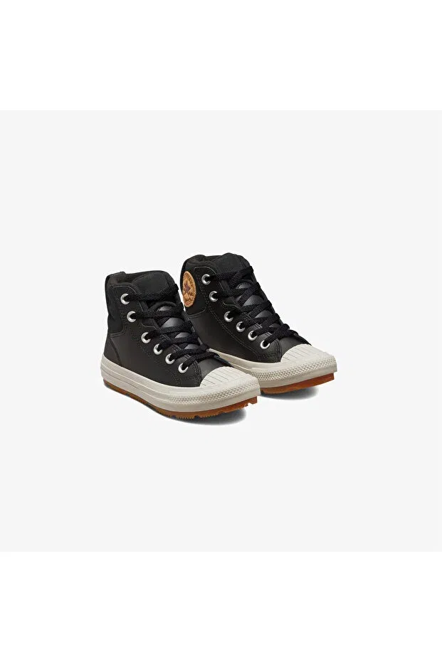 Детские ботинки для девочек кожаные с шнуровкой Chuck Taylor All Star Berkshire Converse, Черный — фото 4