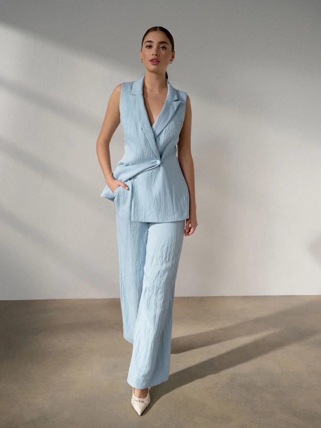 Брюки широкие Light Blue Next, светло-голубой