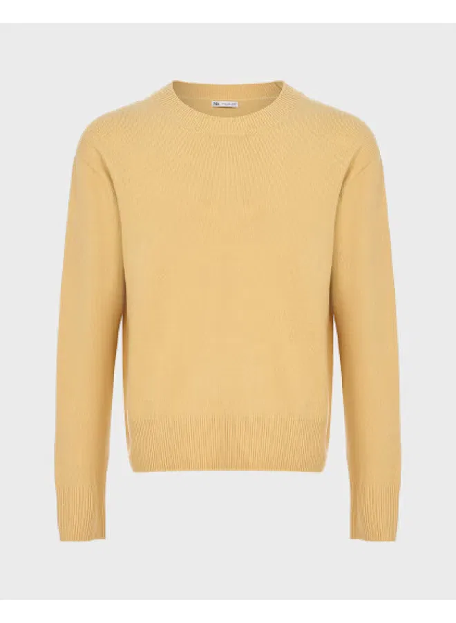 Пуловер с длинным рукавом Zara, желтый