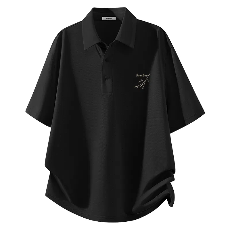 Детское поло с коротким рукавом Bamboo Shadow Breeze Chest Logo MINISO, Black