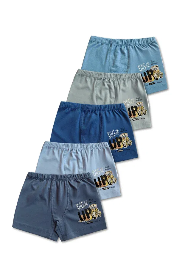 Детские боксеры для мальчиков хлопковые набор 5 шт Underwear Panfilia, Blue-Grey-Black
