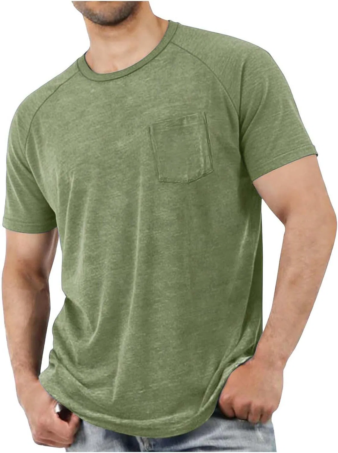 Мужская футболка с нагрудным карманом Crewneck, Green