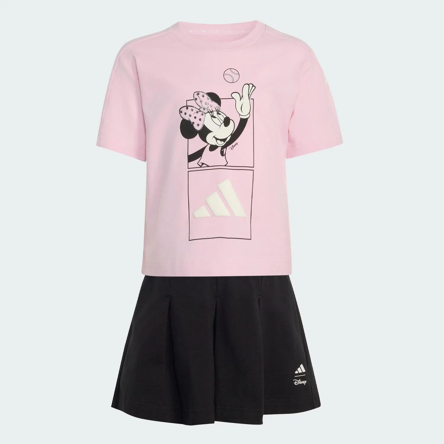 Детский комплект с принтом Minnie Maus Adidas, Hellrosa Weiss