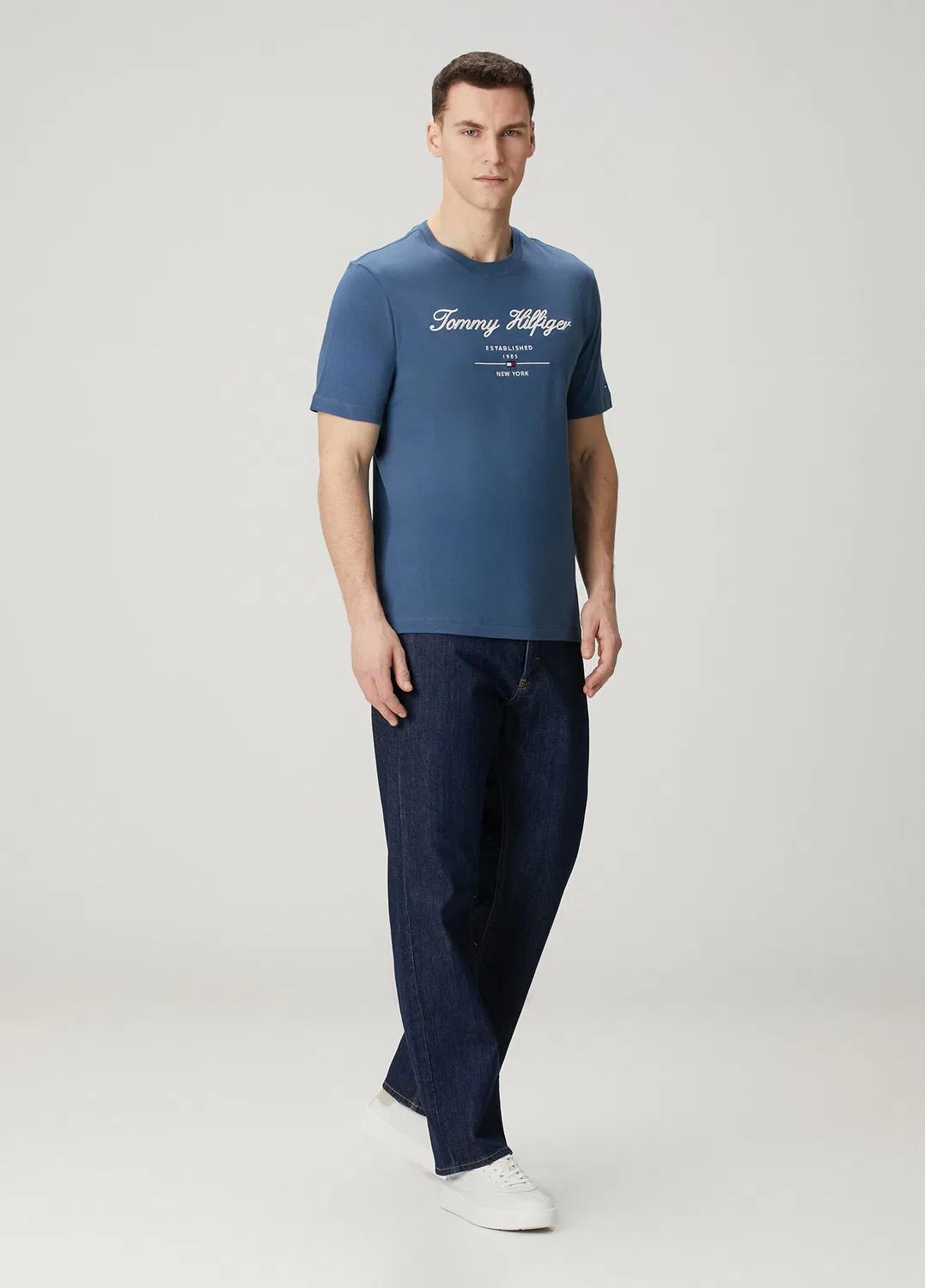 Футболка Tommy Hilfiger Mavi Logo Baskılı Basic, blue — фото 2