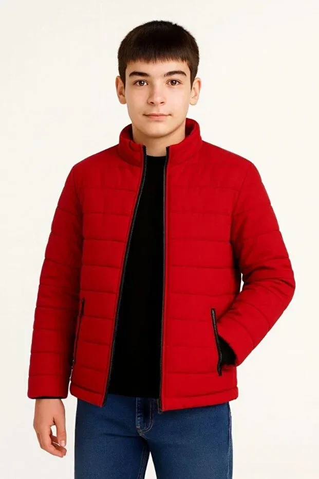 Детская зимняя куртка-пуховик с длинным рукавом Generic Brands, Red — фото 3