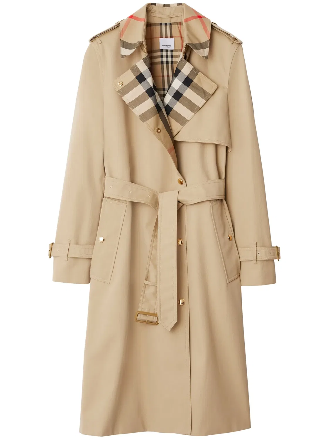 Тренч с клетчатым воротником Burberry, нейтральные