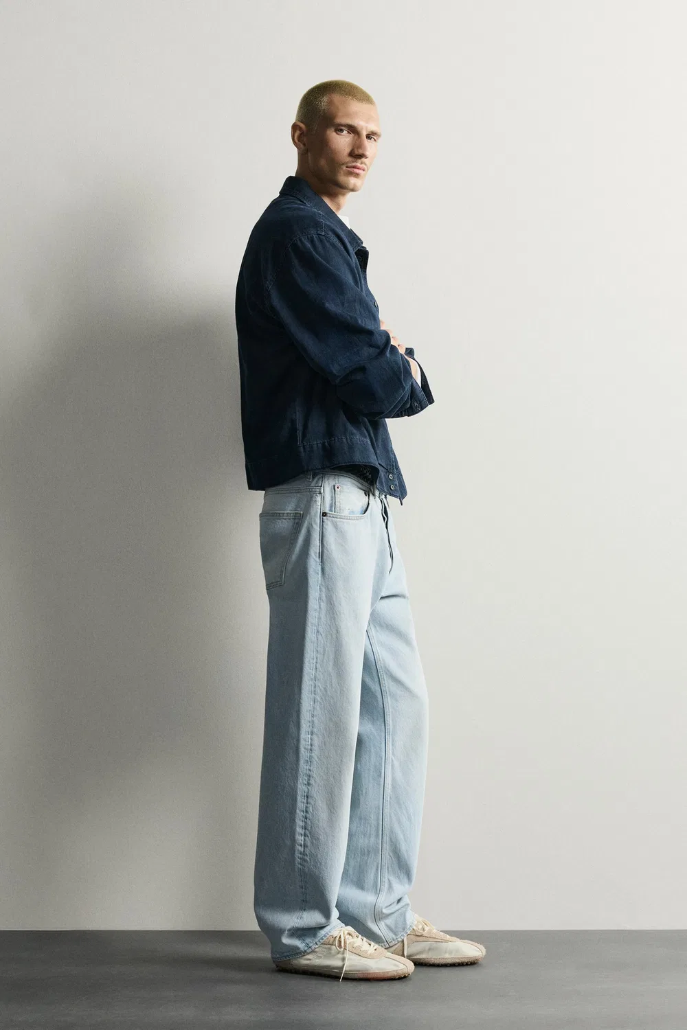 Прямые джинсы, облегающие щиколотку ZARA, Light blue — фото 4