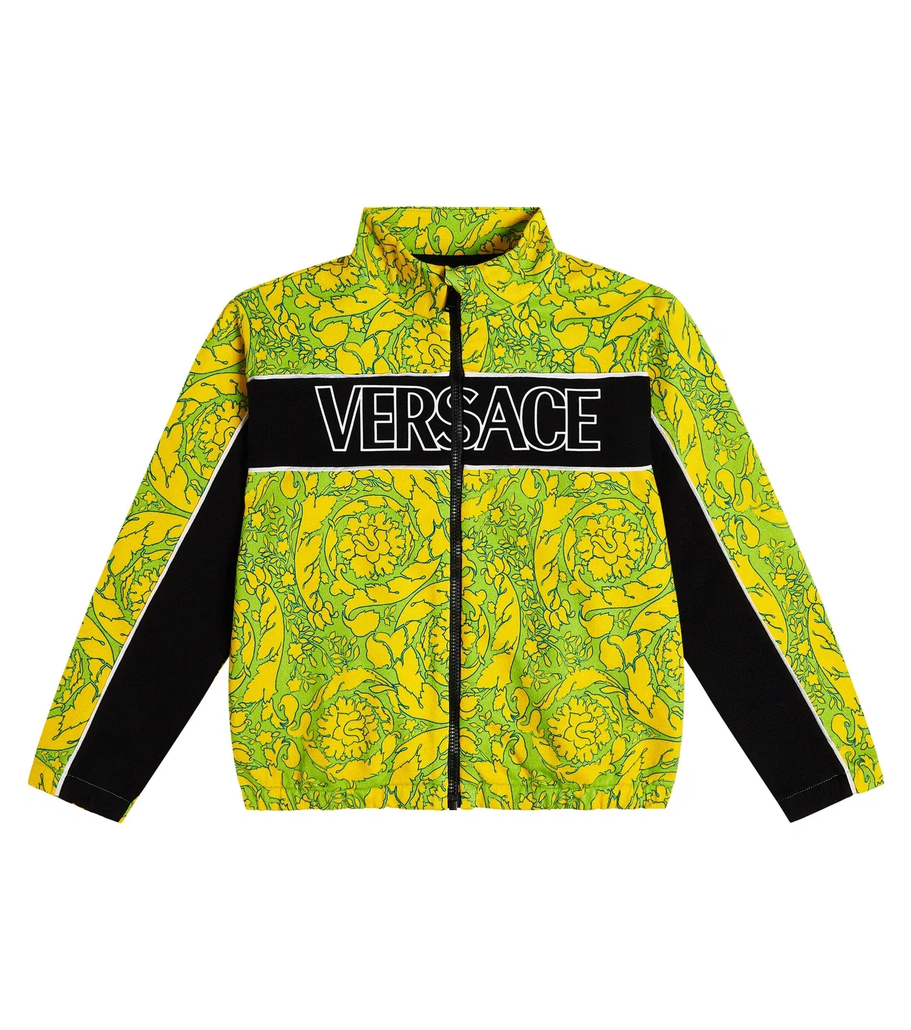 Свитшот хлопковый с принтом Versace Kids, желтый