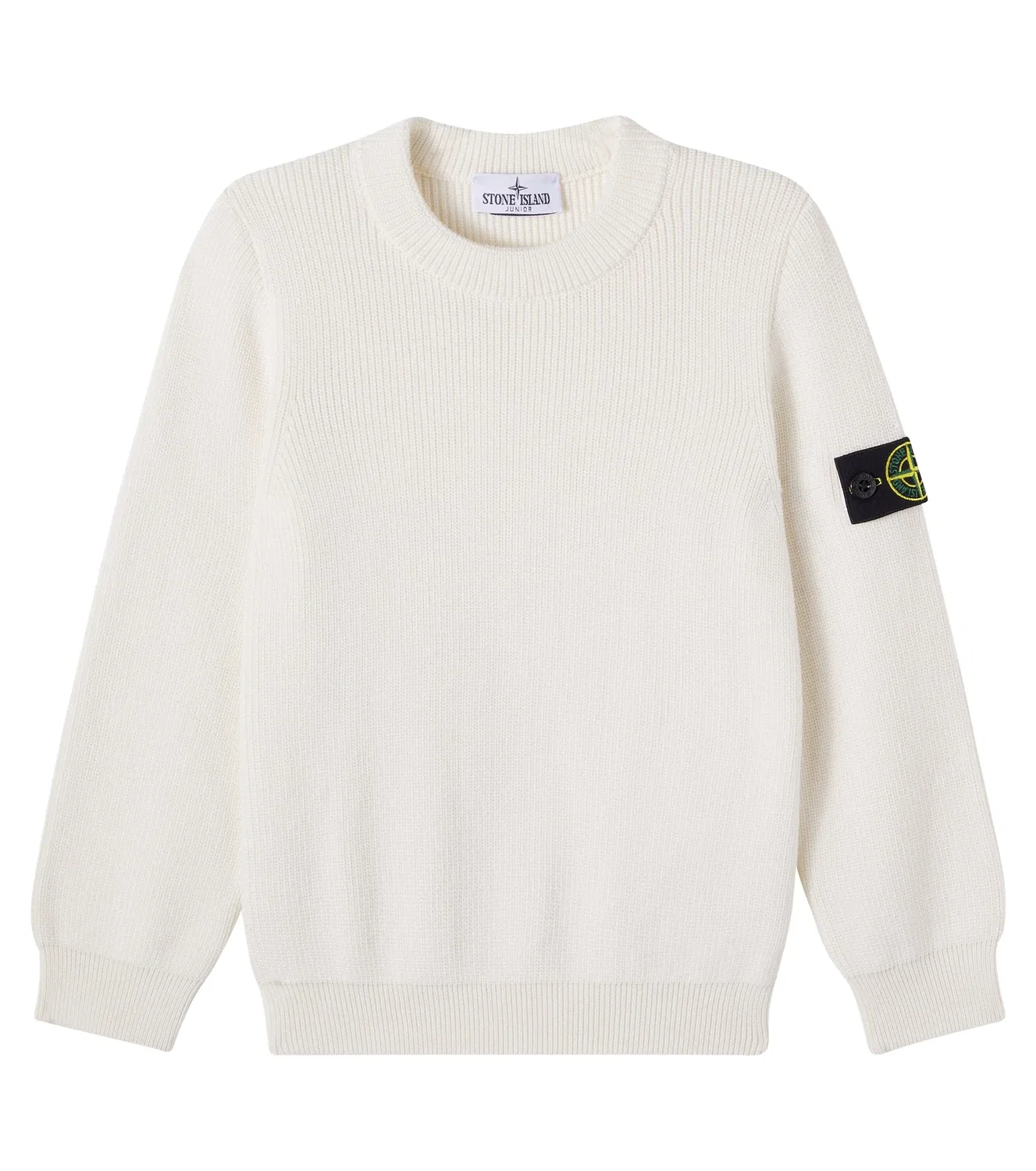 Свитшот хлопковый Compass Stone Island Junior, белый