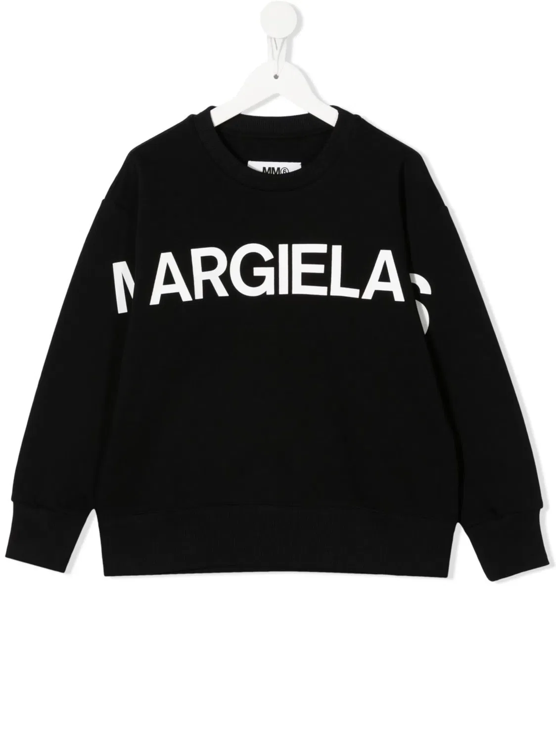 Свитшот с логотипом из хлопка MM6 Maison Margiela, черный