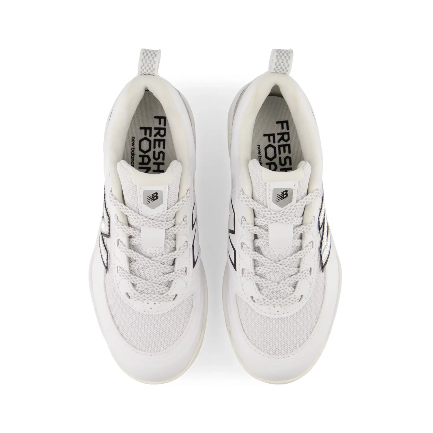 Детские бутсы для софтбола с шипами Velo v5 Rubber Molded New Balance, White With Metallic Silver — фото 4