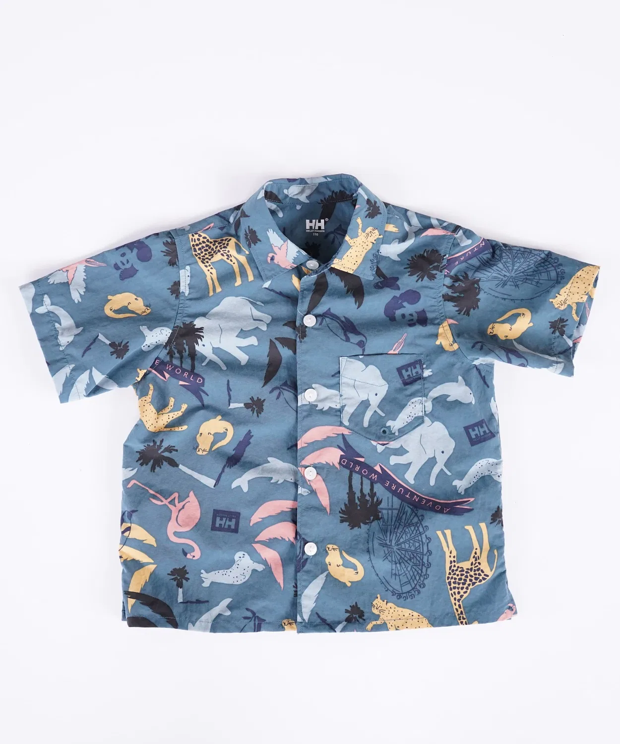 Adventure World Детская рубашка-алоха с принтом Helly Hansen, Детская, Dark Green