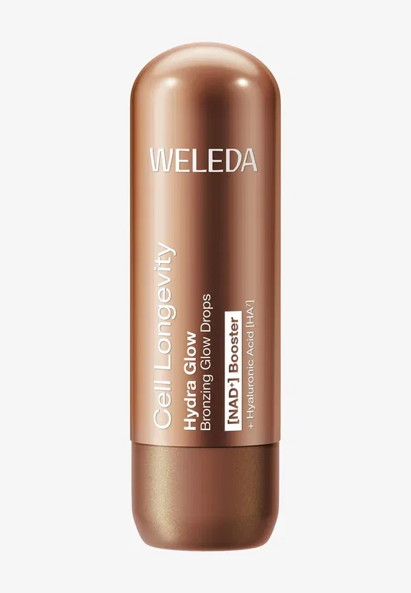 Сыворотка с гиалуроновой кислотой Cell longevity hydra glow bronz. glow drops Weleda 15 мл