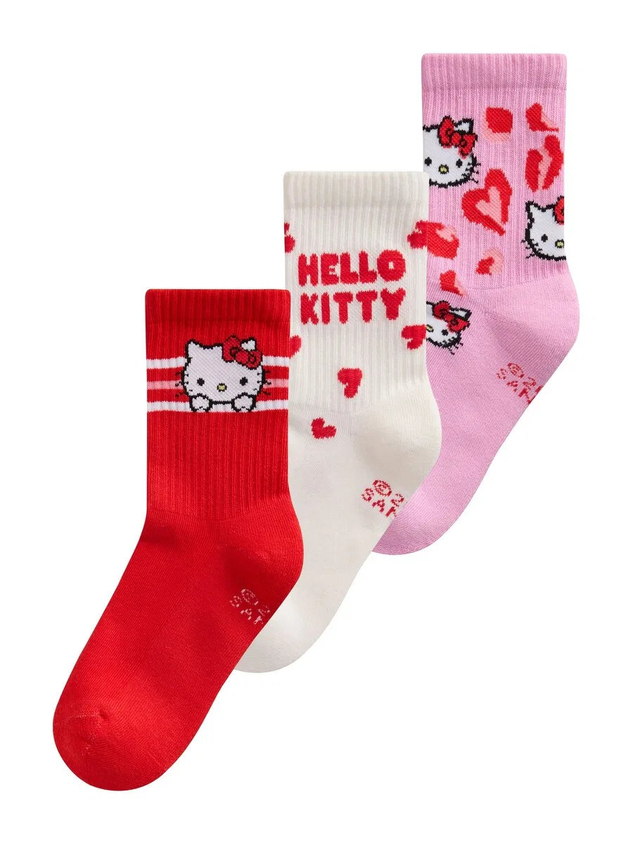 Носки Next 'Hello Kitty' в розовом, красном и белом цветах