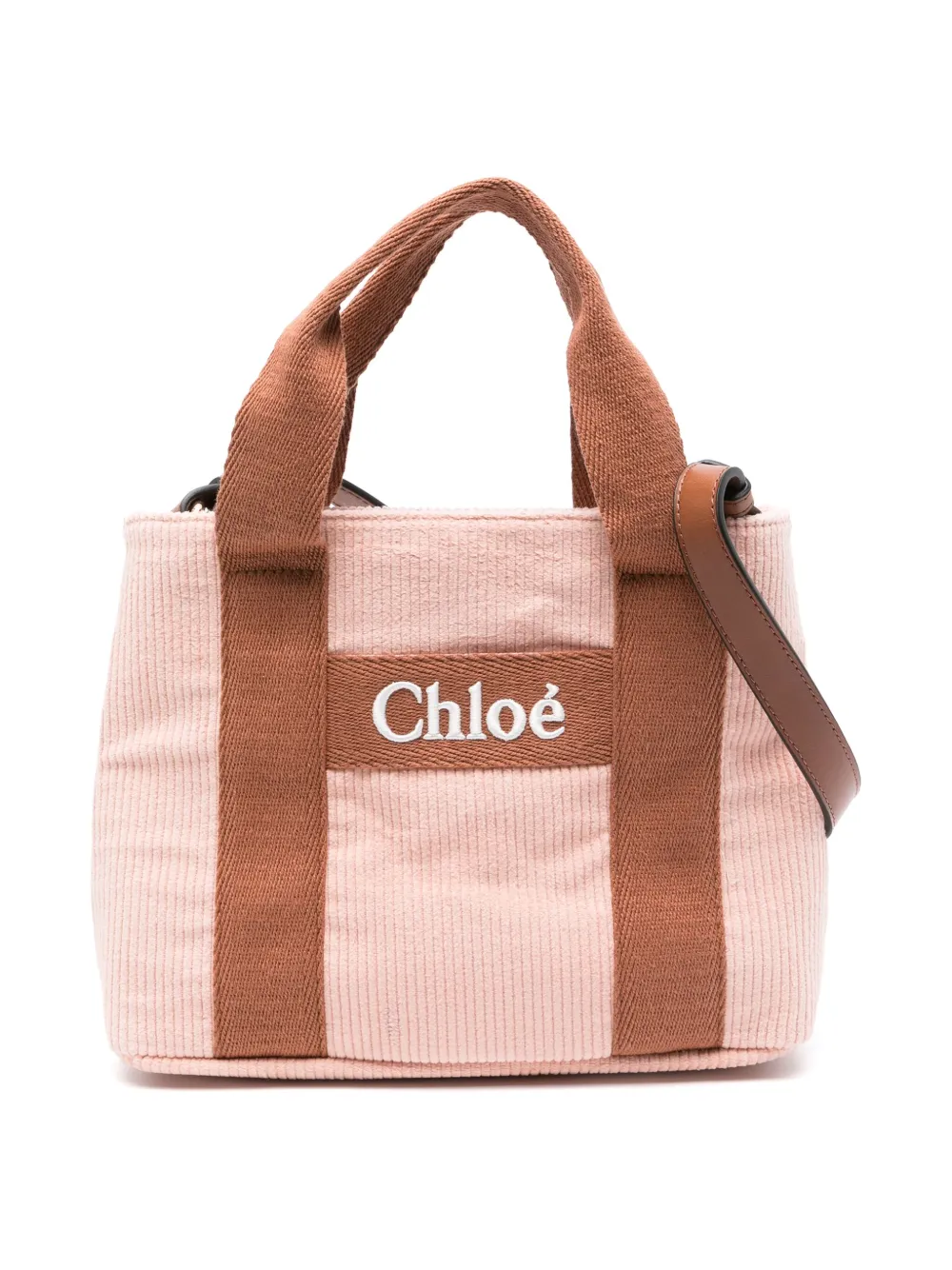 

Сумка на плечо с вышитым логотипом Chloé Kids, розовый