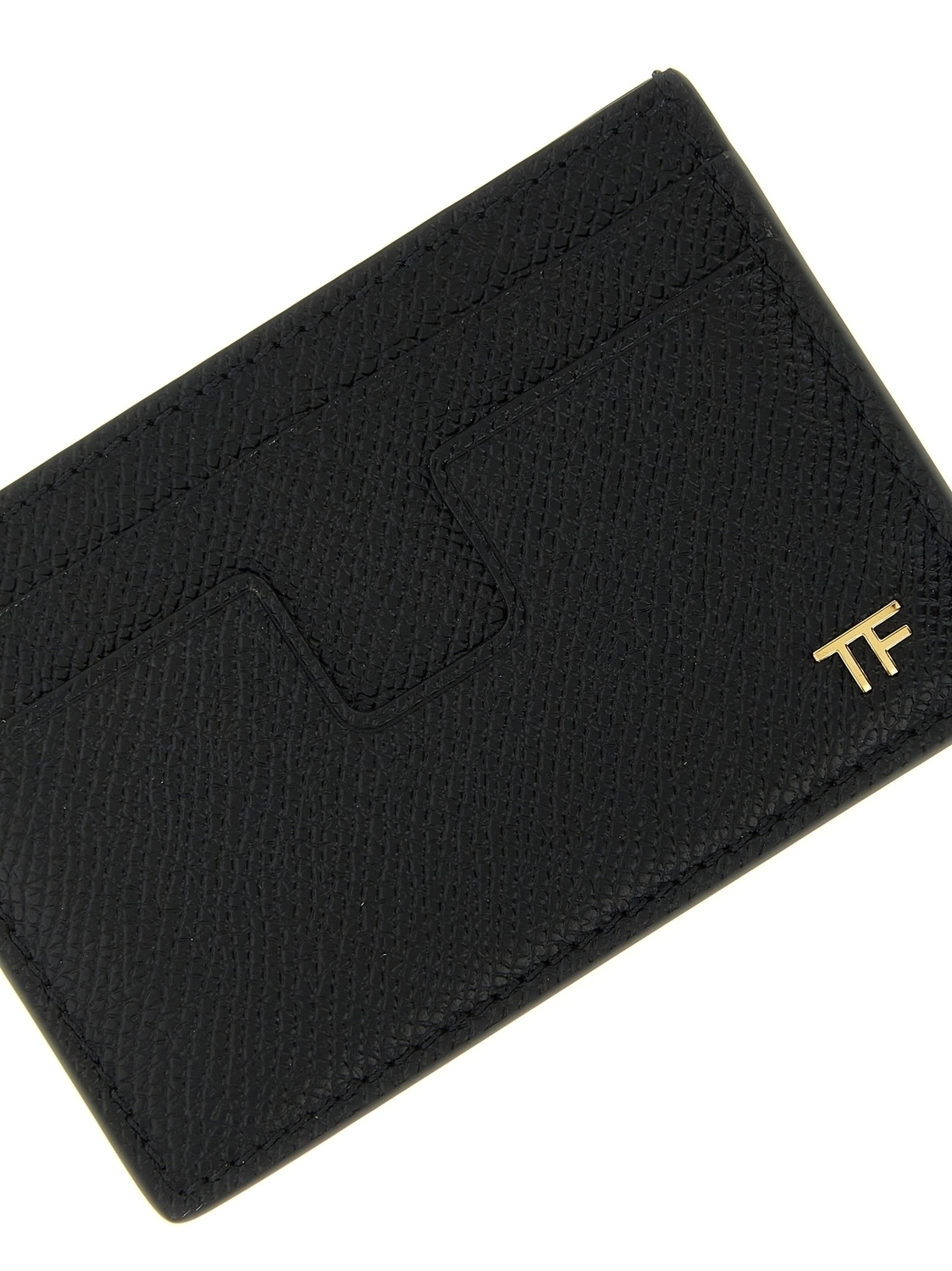 Кардхолдер из мелкозернистой кожи TOM FORD, черный — фото 3