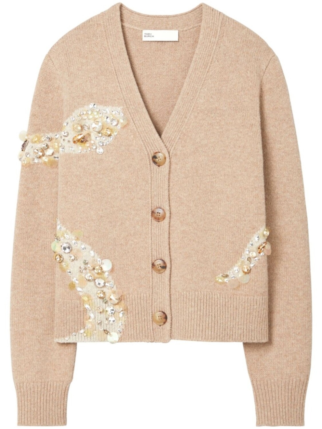 

Tory Burch декорированный шерстяной кардиган, нейтральный