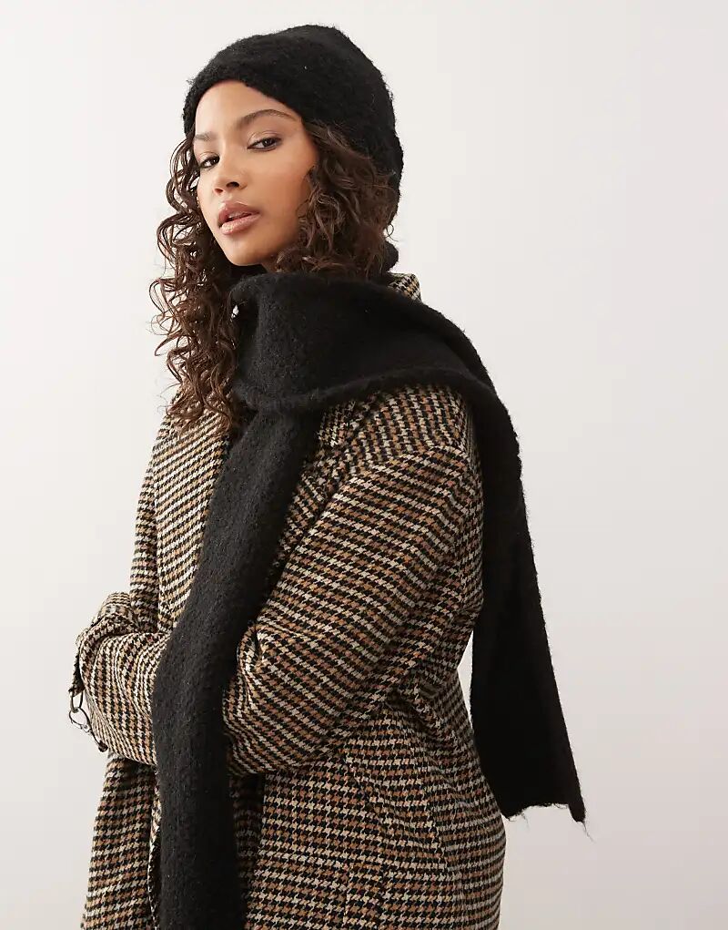 

COLLUSION вязаный головной платок 2 в 1 шапка и капюшон черного цвета